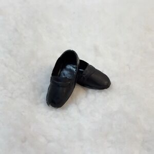 Vintage Barbie Ken Black Loafer‎ Shoes Slip On Doll Footwear Mattel Accessory